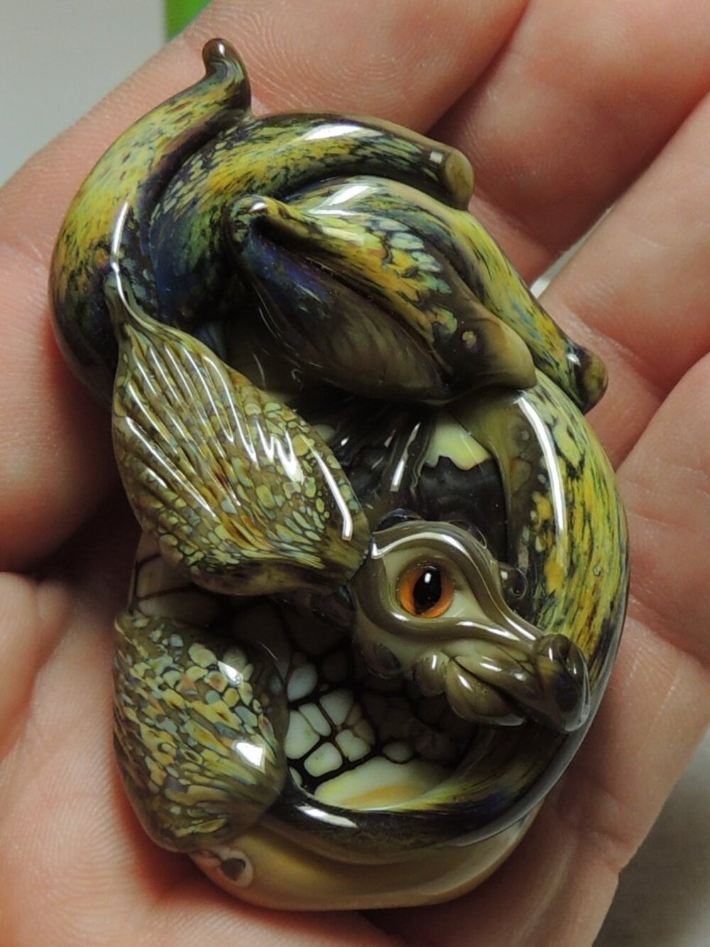 Lampwork dragon bead